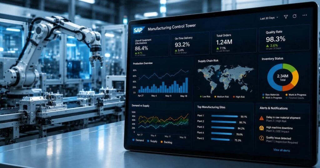 SAP screen in a factory