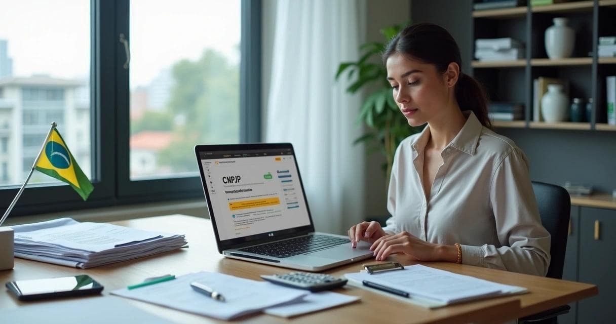 Woman in Brazil doing company administration